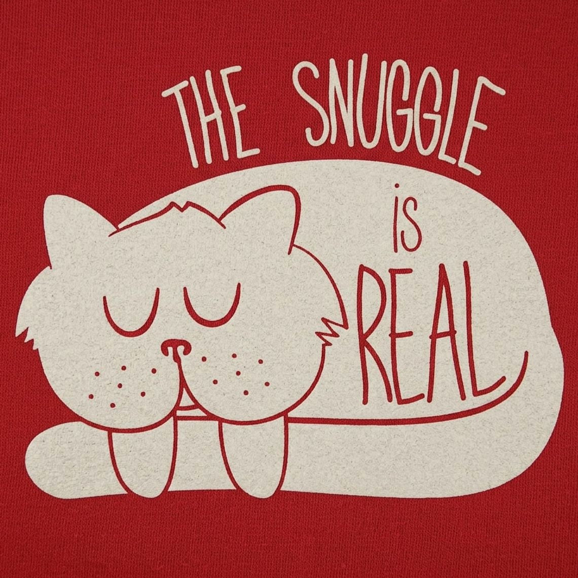 The Snuggle Is Real Sleepy Cuddly Cat detail