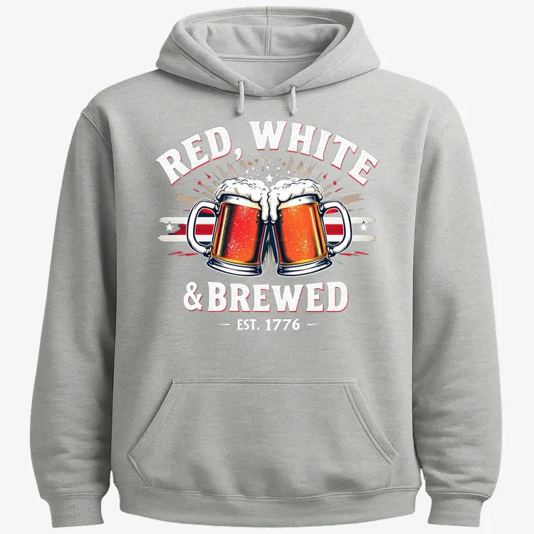 Red, White & Brewed Celebration-Hoodie-Gray Heather