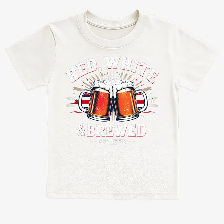 Red, White & Brewed Celebration-Kids T-Shirt-White