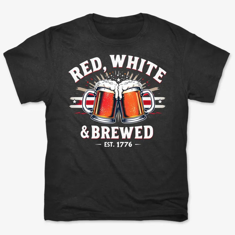 Red, White & Brewed Celebration-Men's T-Shirt-Black