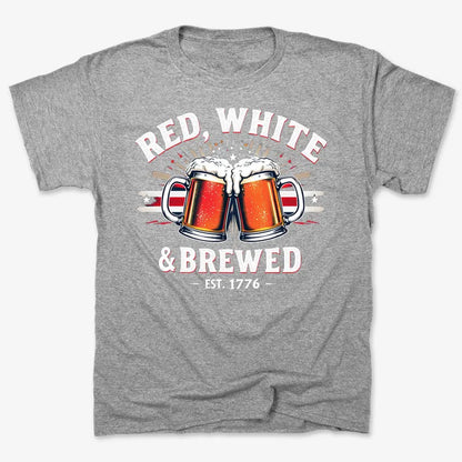 Red, White & Brewed Celebration-Men's T-Shirt-Gray Heather