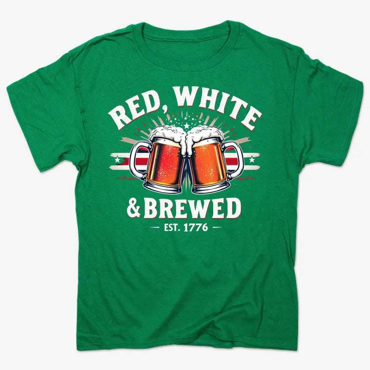 Red, White & Brewed Celebration-Men's T-Shirt-Kelly Green Heather