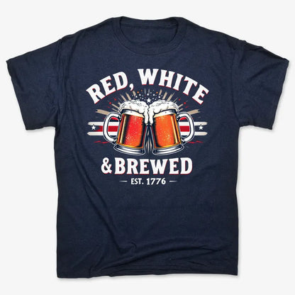 Red, White & Brewed Celebration-Men's T-Shirt-Navy Blue