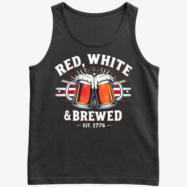 Red, White & Brewed Celebration-Men's Tank Top-Black