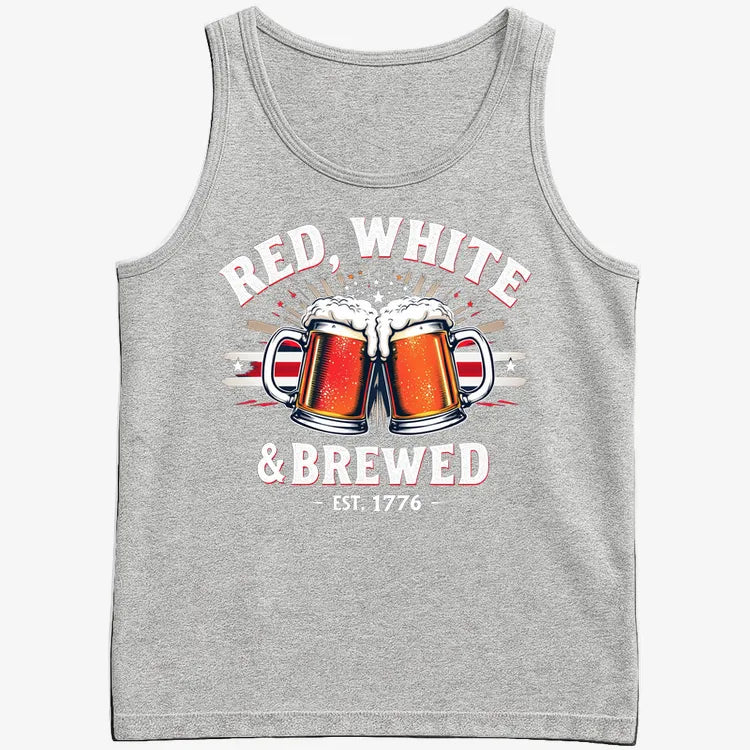 Red, White & Brewed Celebration-Men's Tank Top-Gray Heather