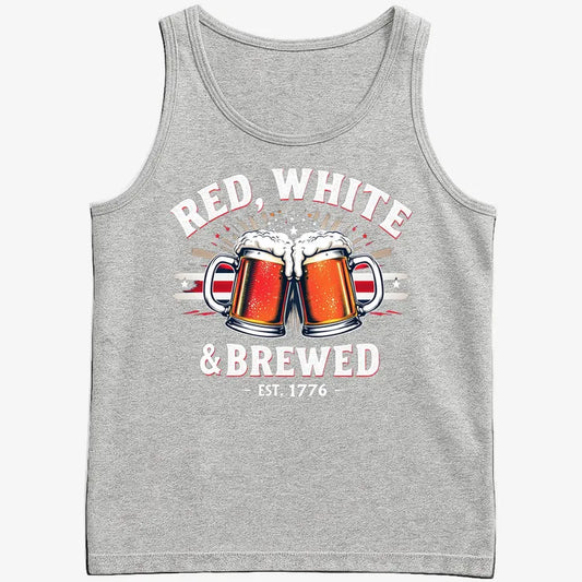 Red, White & Brewed Celebration-Men's Tank Top-Gray Heather