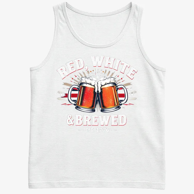 Red, White & Brewed Celebration-Men's Tank Top-White