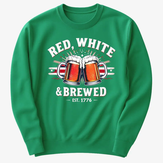 Red, White & Brewed Celebration-Sweater-Green