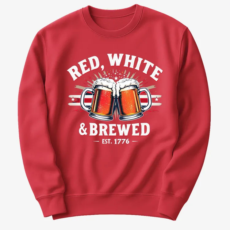 Red, White & Brewed Celebration-Sweater-Red