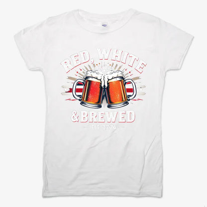 Red, White & Brewed Celebration-Women's T-Shirt-Snow