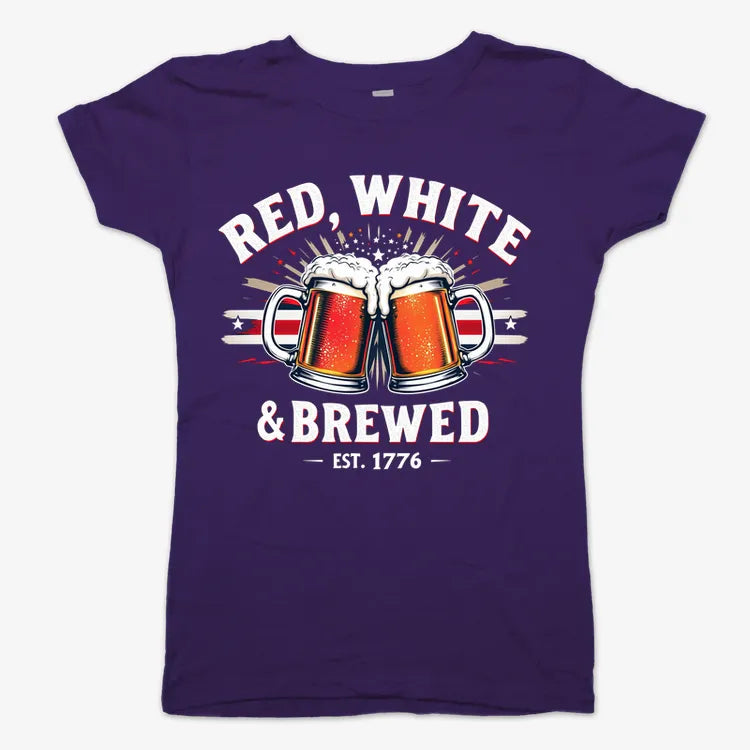 Red, White & Brewed Celebration-Women's T-Shirt-Violet