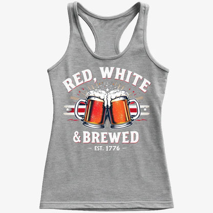 Red, White & Brewed Celebration-Women's Tank Top-Gray Granite