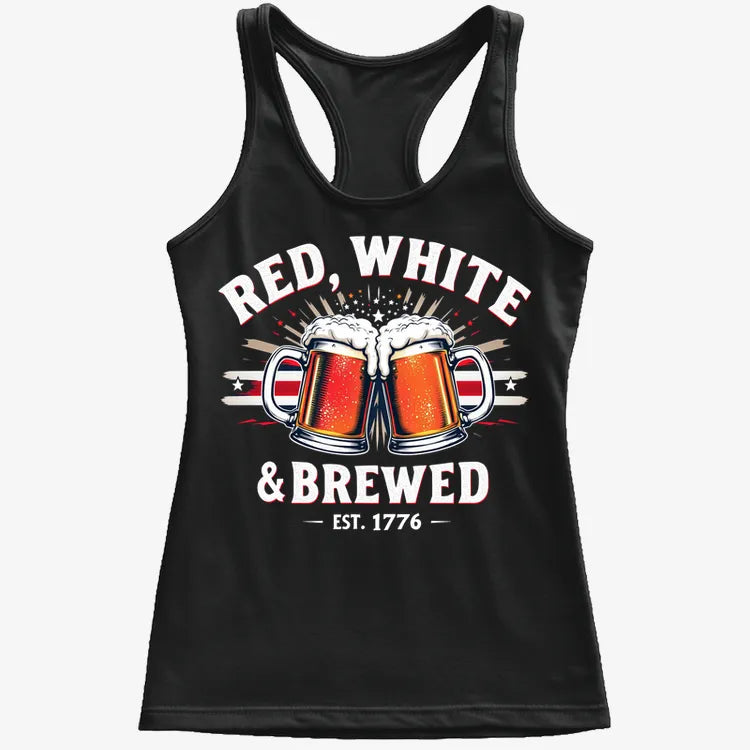 Red, White & Brewed Celebration-Women's Tank Top-Midnight