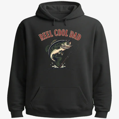 Reel Cool Dad Fishing Tee-Hoodie-Black