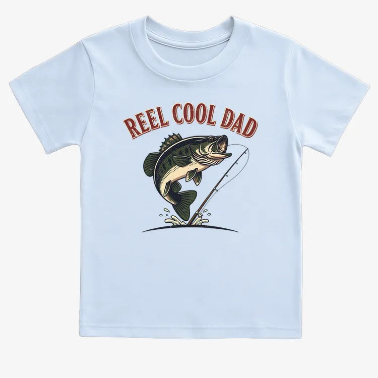 Reel Cool Dad Fishing Tee-Kids T-Shirt-Blue