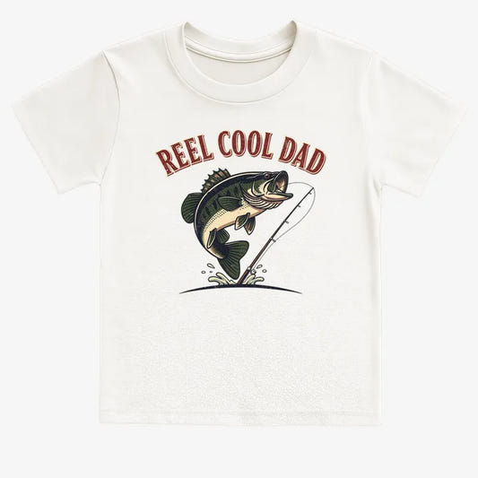Reel Cool Dad Fishing Tee-Kids T-Shirt-White