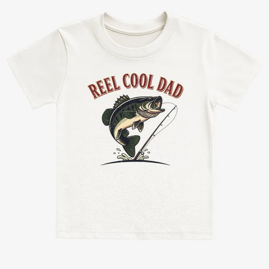 Reel Cool Dad Fishing Tee-Kids T-Shirt-White