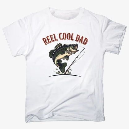 Reel Cool Dad Fishing Tee-Men's T-Shirt-White