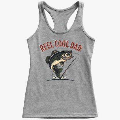 Reel Cool Dad Fishing Tee-Women's Tank Top-Gray Granite
