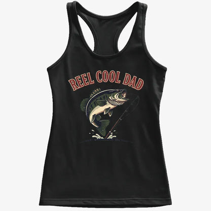 Reel Cool Dad Fishing Tee-Women's Tank Top-Midnight