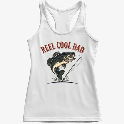 Reel Cool Dad Fishing Tee-Women's Tank Top-Snow