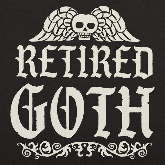 Retired Goth Winged Skull Design graphic tee design