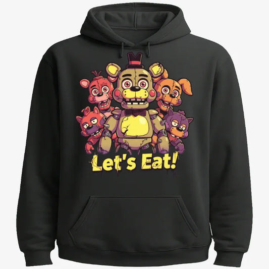 Retro Animatronic Feast graphic Hoodie in Black