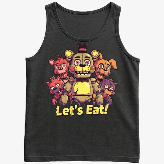 Retro Animatronic Feast graphic Men's Tank Top in Black