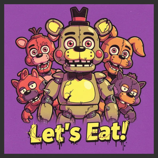 Retro Animatronic Feast graphic tee design
