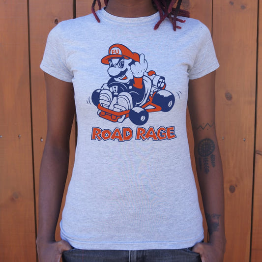 Road Rage Go Kart Racer graphic Women's T-Shirt in Gray Granite