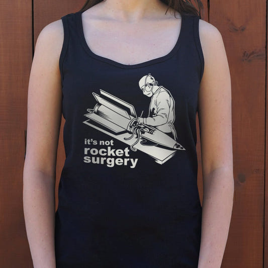 It's Not Rocket Surgery Surgeon Operating on a Rocket graphic Women's Tank Top in Midnight