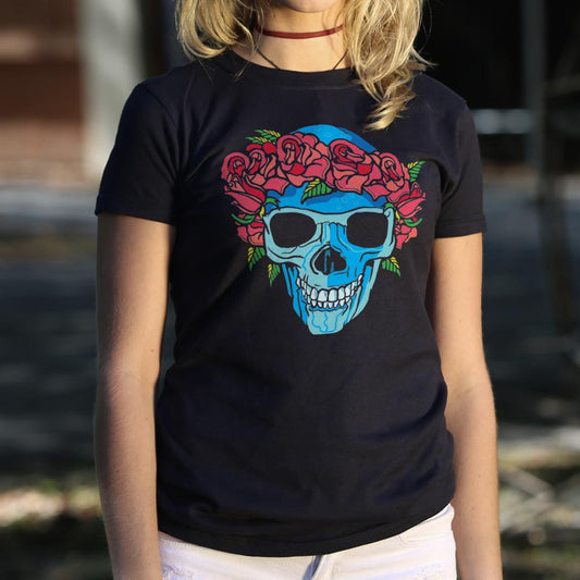 Rose Crowned Skull Full Color - 6DollarShirts