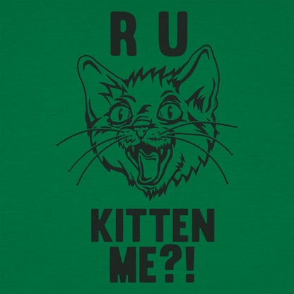 R U Kitten Me Wild Eyed Hissing Cat Face Pun