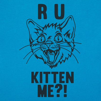 R U Kitten Me Wild Eyed Hissing Cat Face Pun