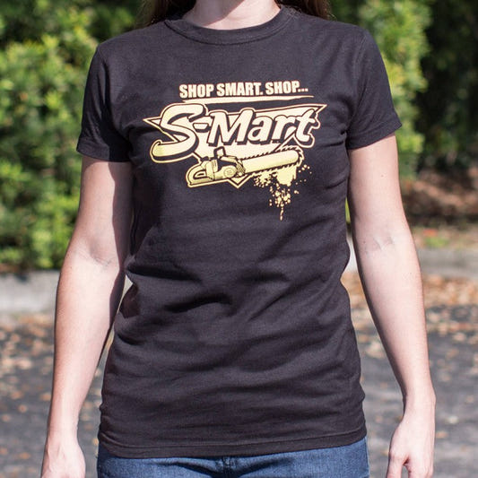Shop S-Mart - Army of Darkness Chainsaw Logo graphic Women's T-Shirt in Midnight