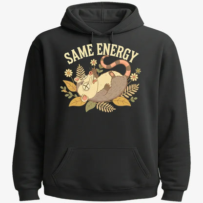 Same Energy Opossum Vibes-Hoodie-Black