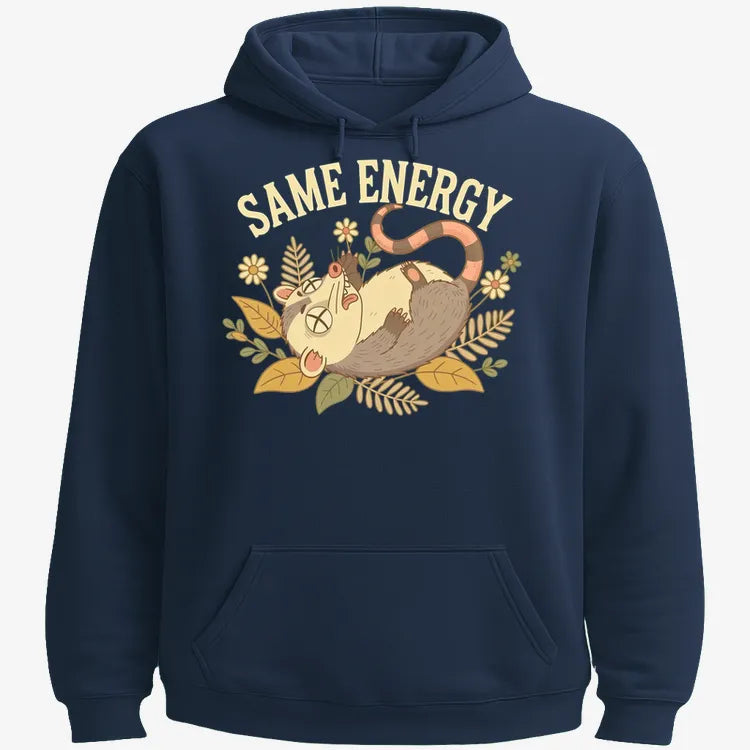 Same Energy Opossum Vibes-Hoodie-Navy Blue