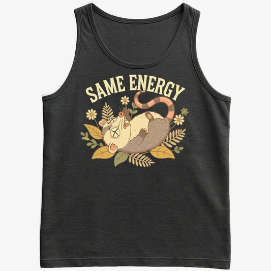 Same Energy Opossum Vibes-Men's Tank Top-Black