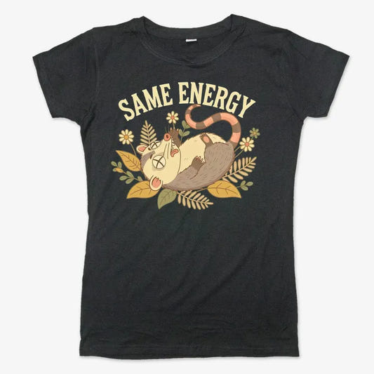 Same Energy Opossum Vibes-Women's T-Shirt-Midnight