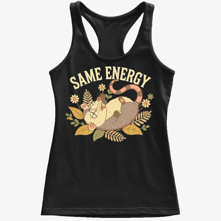Same Energy Opossum Vibes-Women's Tank Top-Midnight