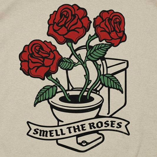Smell The Roses Growing Out of a Toilet Bowl detail