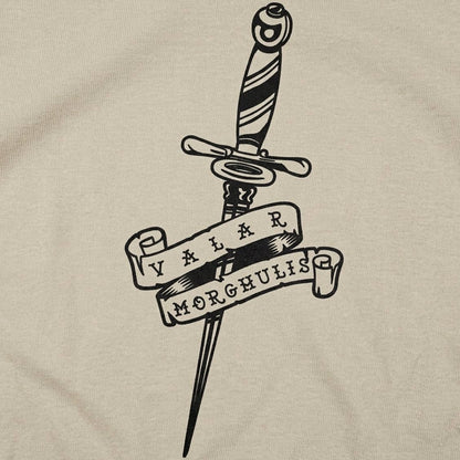 Valar Morghulis Dagger and Banner Tattoo Design detail