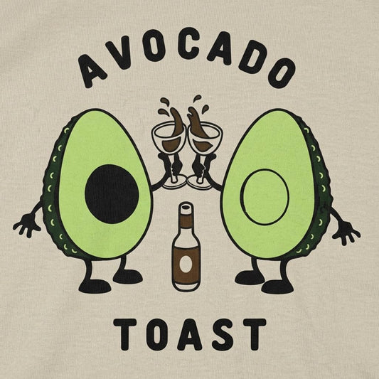 Avocado Toast Two Avocado Halves Clinking Champagne Glasses detail