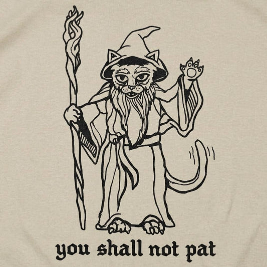 You Shall Not Pat Wizard Cat with Staff detail