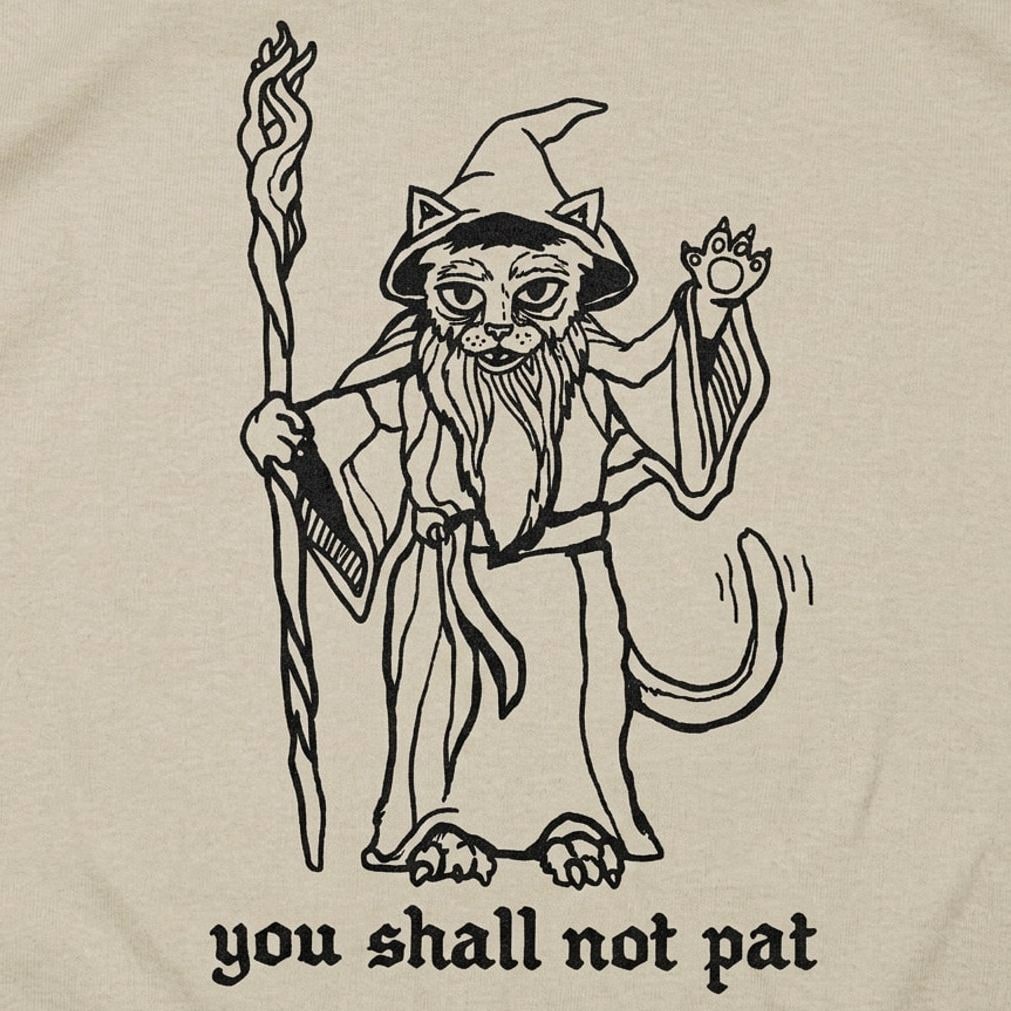 You Shall Not Pat Wizard Cat with Staff detail