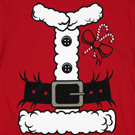 Santa Costume with Belt and Candy Cane Bow detail