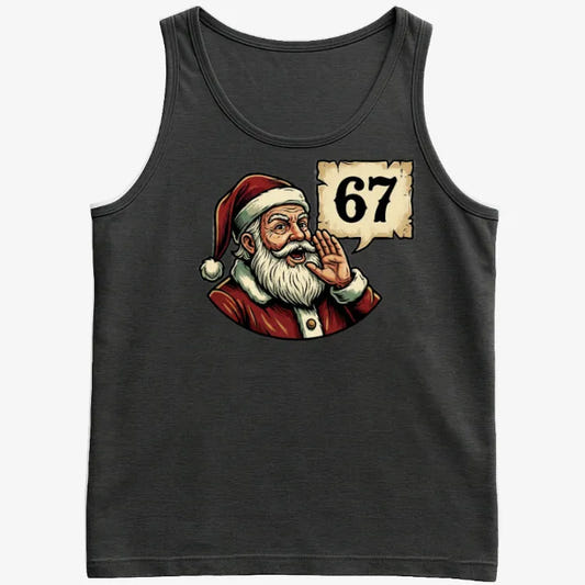 Santa's Countdown Tee: 67 Days to Cheer! graphic Men's Tank Top in Black