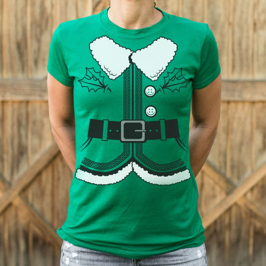 Santa's Elf Costume graphic Women's T-Shirt in Lucky Green