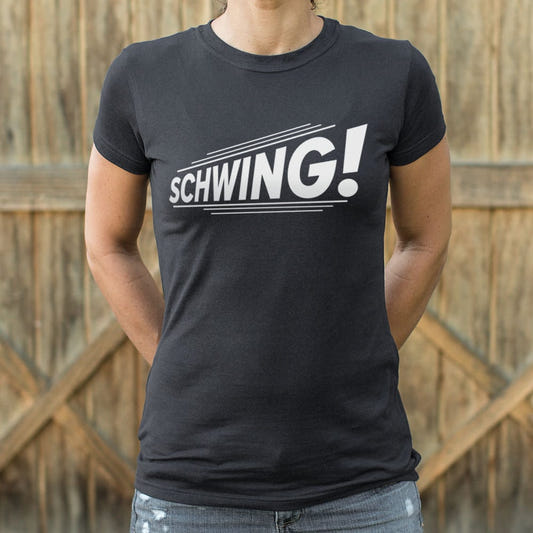 Schwing! Retro 90s Slang Catchphrase graphic Women's T-Shirt in Midnight