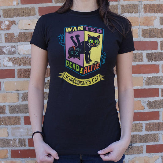 Schrodinger's Cat Wanted Dead & Alive Full Color graphic Women's T-Shirt in Midnight